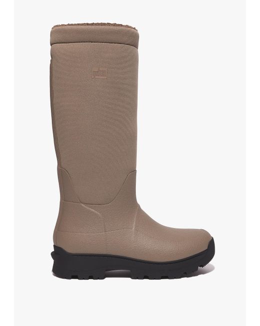 Fitflop Brown Wonderwelly Atb Minky Grey Wellington Boots