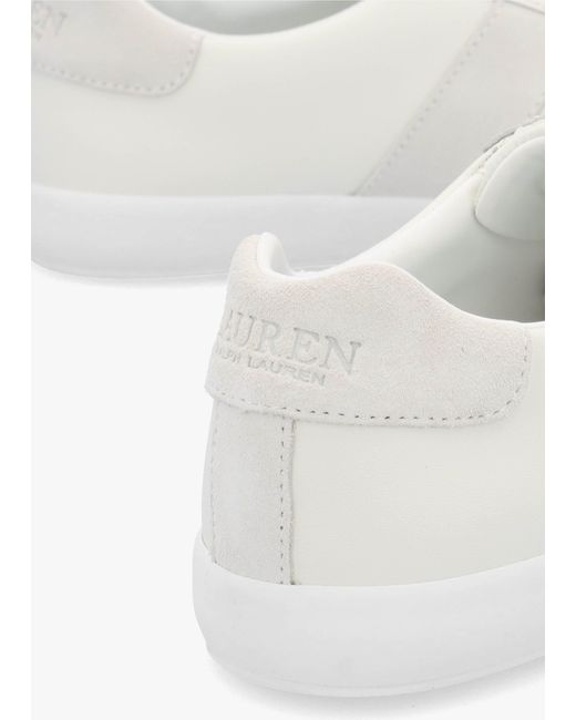Ralph Lauren White Braylee Bianco Leather & Suede Trainers