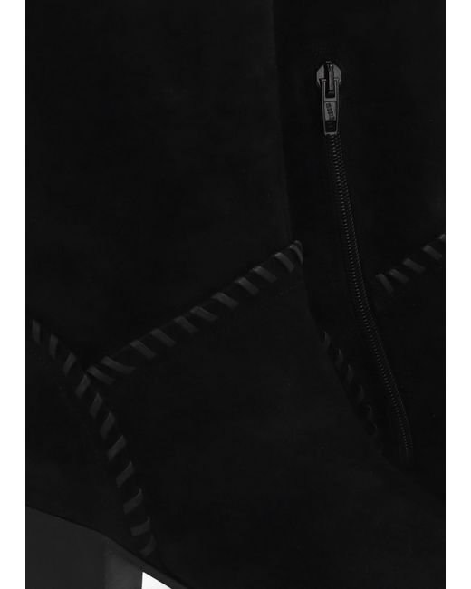 Daniel Black Nyla Whipstitched Stacked Heel Calf Boots