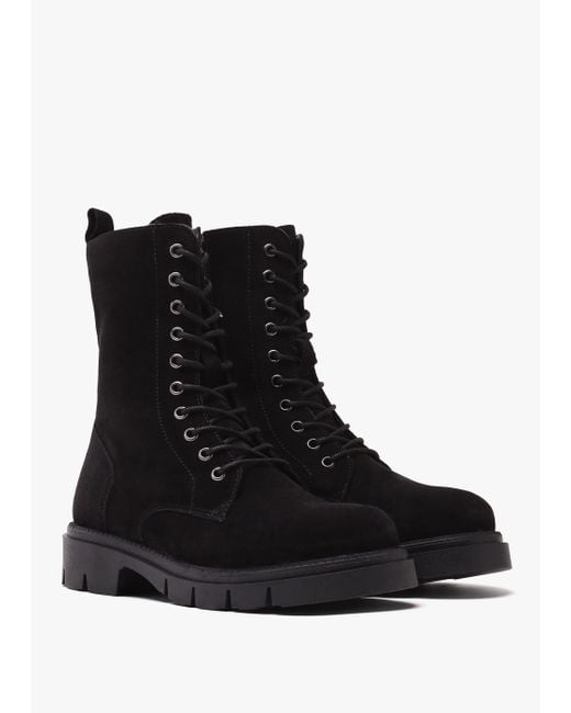 Daniel Lacie Black Suede Lace Up Ankle Boots
