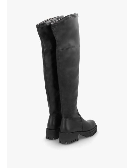 Daniel Larisa Black Leather Stretch Over The Knee Boots