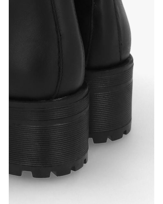 Daniel Lockette Black Leather Size Zip Chunky Ankle Boots