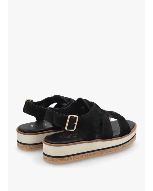 Alpe Black Amsty Slab Sole Fisherman Sandals