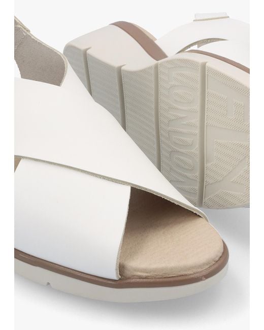 Fly London Nabi White Leather Sling Back Low Wedge Sandals