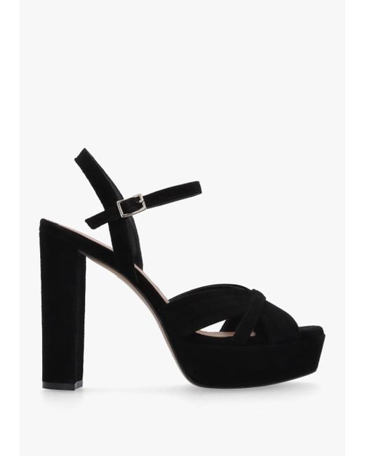 Daniel Avery Black Suede Platform Heeled Sandals