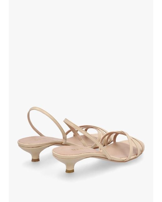 Daniel Natural Akittie Beige Leather Kitten Heel Sandals