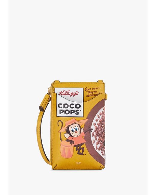 Anya Hindmarch Multicolor Anya Brands Coco Pops Mustard Leather Zip Phone Pouch On A Strap