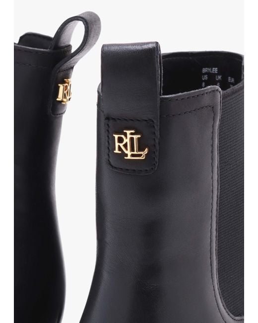 Lauren by Ralph Lauren Brylee Black Leather Chelsea Boots