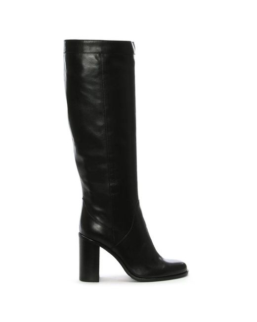 Lamica Black Leather Knee High Boots
