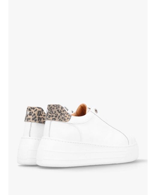 Moda In Pelle Aneeba White Leather Slip On Trainers