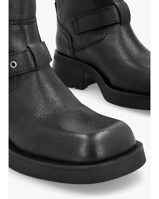 Miista Renate Black Leather Biker Boots