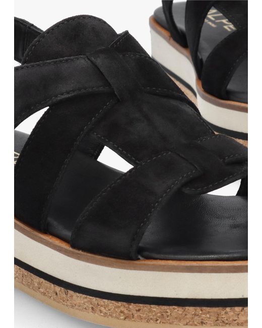 Alpe Black Amsty Slab Sole Fisherman Sandals
