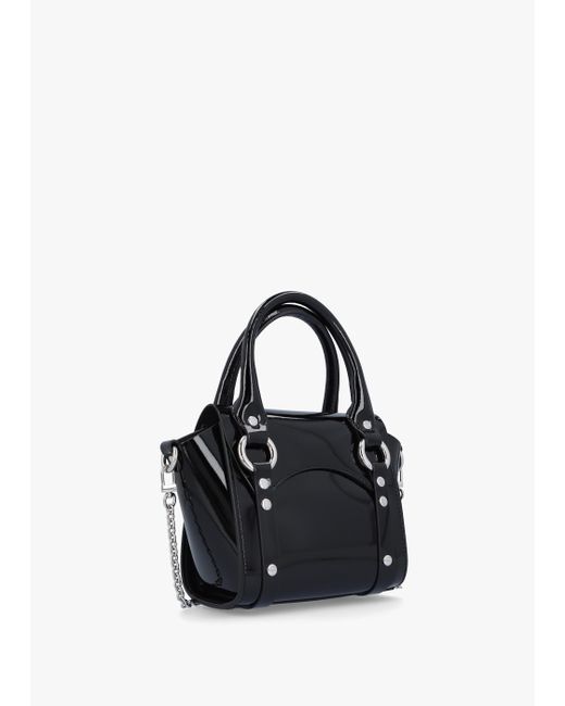 Vivienne Westwood Black S Betty Mini Shiny Patent Leather Tote Bag