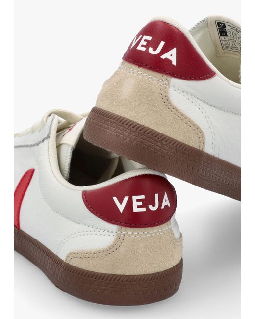 Veja White Volley O.T Leather Pekin Bark Trainers