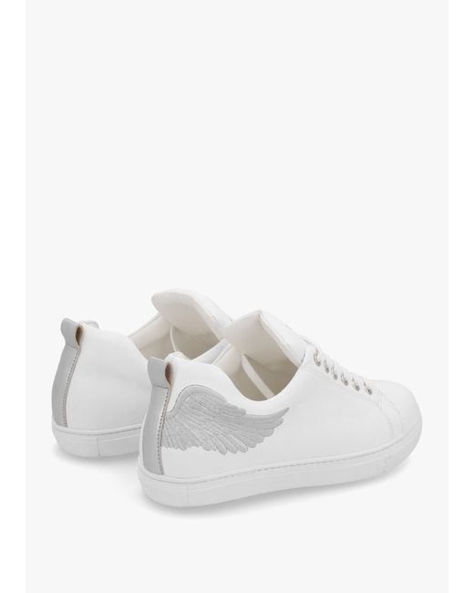 Martel Angels Ease White Leather Silver Wing Trainers