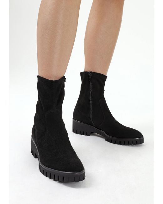 Daniel Larity Black Suedette Ankle Boots