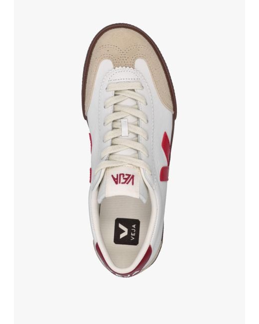 Veja White Volley O.T Leather Pekin Bark Trainers
