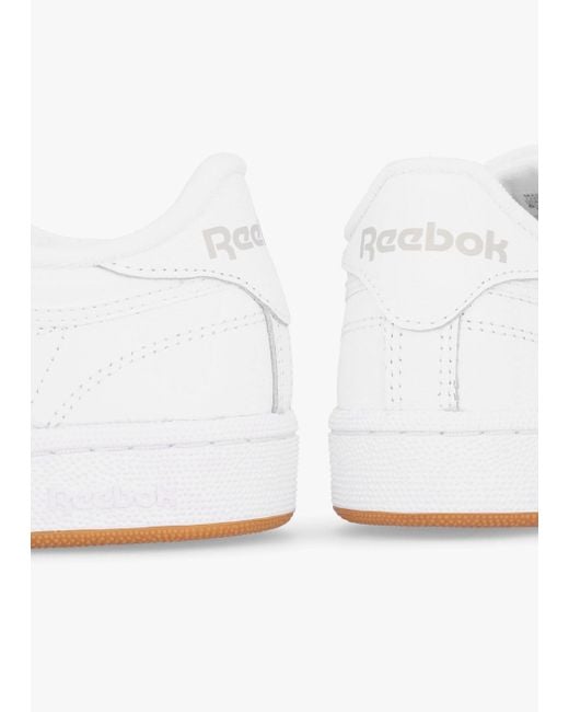 Reebok Women's Club C 85 White Light Grey Gum Leather Tennis Trainers