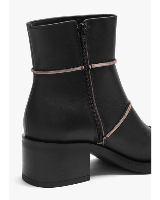 Daniel Tabitha Black Leather Block Heel Ankle Boots