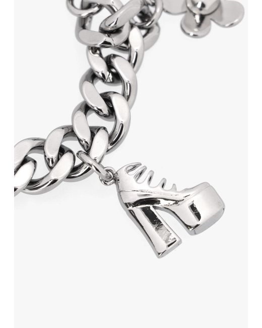 Marc Jacobs White The Mini Icon Light Antique Charm Bracelet , Metalic