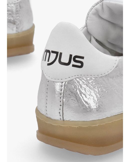 Mjus White Genova Metallic Leather Trainers