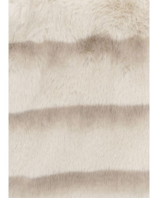 Daniel Natural Furry Shaded Stripe Faux Fur Cross-Body Bag