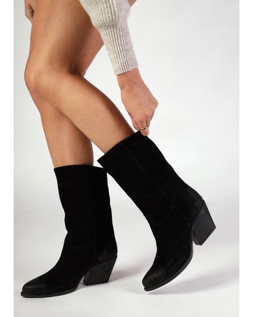 Daniel Blue Genesis Black Leather Western Calf Boots