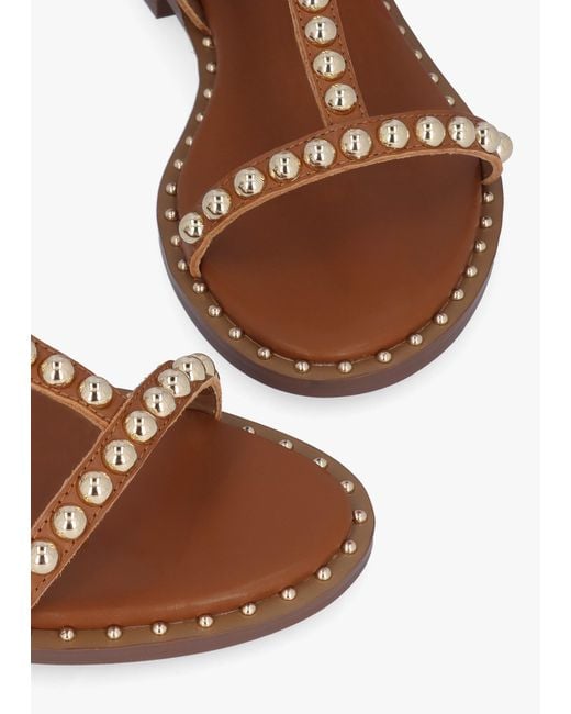 Daniel Brown Eternal Tan Leather Studded Gladiator Sandals
