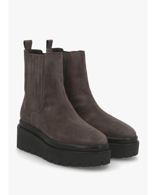 Alpe Brown Alpie Grey Suede Crepe Sole Chelsea Boots