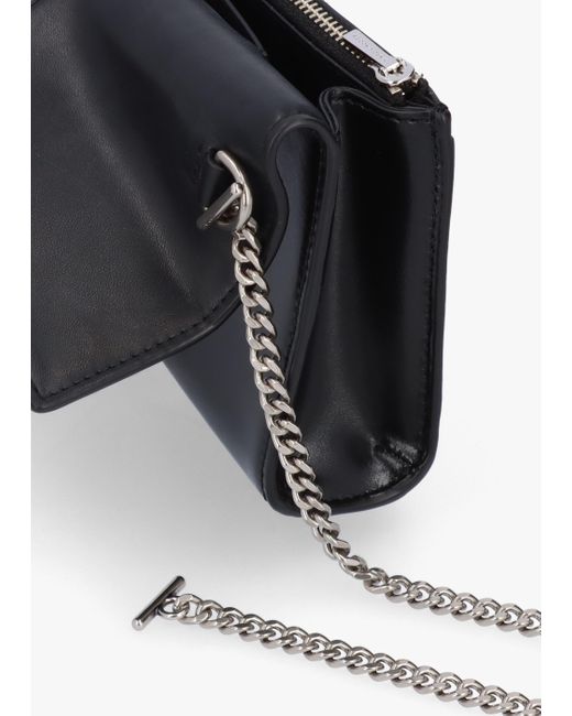 Marc Jacobs White The St. Marc Black Silver Leather Chain Wallet
