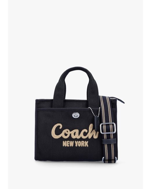 COACH Black Cargo 34 Logo-embroidered Detachable-strap Canvas Tote Bag