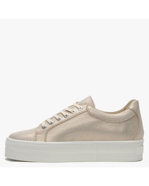 metallic flatform trainers