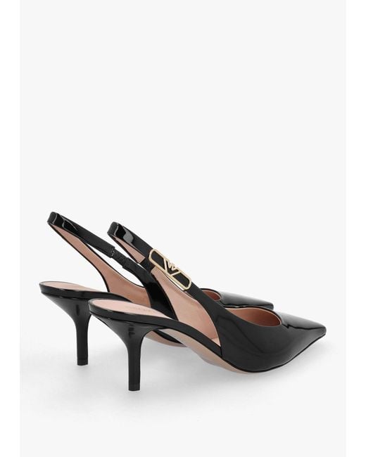 Emporio Armani White Decollete Leather Sling Back Heels