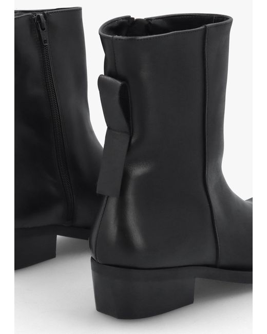 Daniel Black Square Toe Stacked Heel Ankle Boots