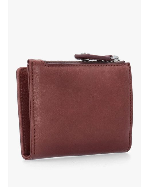 Vivienne Westwood Red Slim Flap Chestnut Leather Card Holder