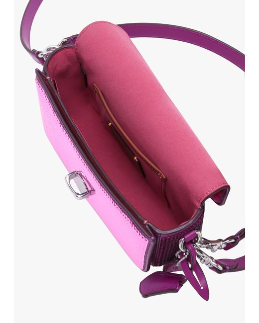 COACH Pink Studio Dark Magenta Sequin Baguette Bag