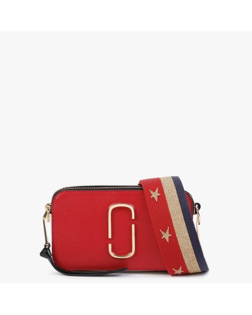 Marc Jacobs The Snapshot Americana True Red Multi Leather Camera Bag