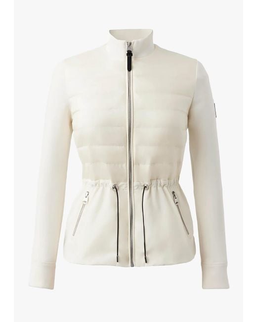Mackage White Joyce Hybrid Peplum Cream Jacket