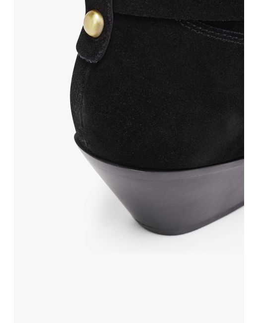Daniel Esmena Black Suede Western Ankle Boots
