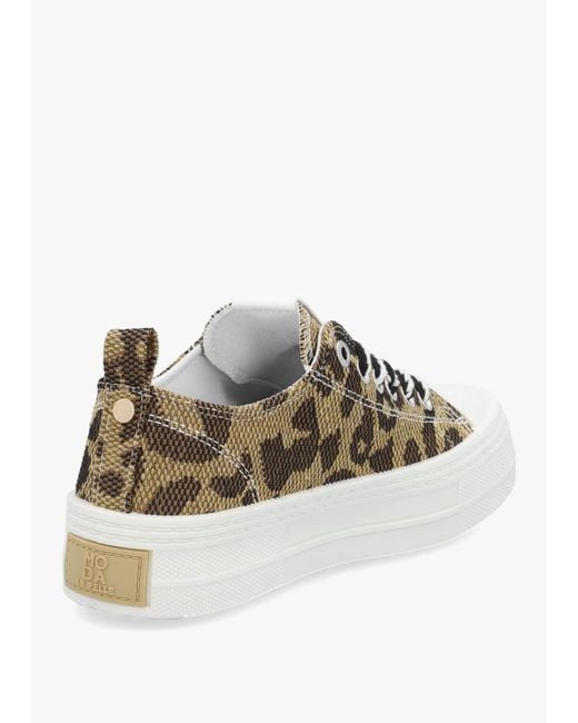 Moda In Pelle White Betta Leopard Chunky Platform Trainers