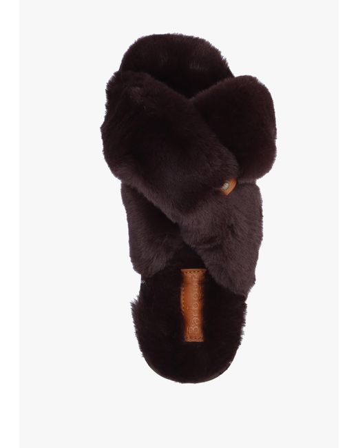 Barbour Multicolor Eliza Cross Over Faux Fur Slippers