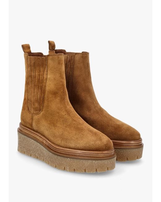 Alpe Brown Alpie Tan Suede Crepe Sole Chelsea Boots