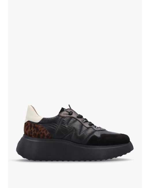 Wonders Roma Black Mixed Textile Chunky Trainers