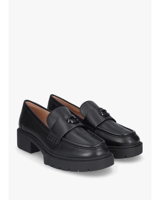 COACH Black Leah Chunky Loafers