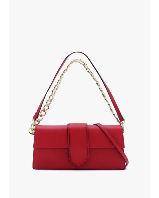 Daniel Lara Red Leather Chain Strap Bag