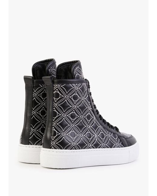 Daniel Bimpani Black Leather Quilted High Top Trainers