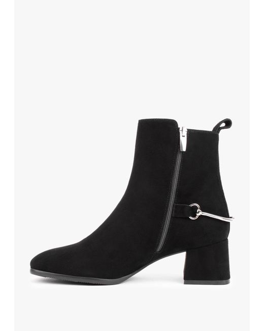 Daniel Evalena Black Suede Block Heel Ankle Boots