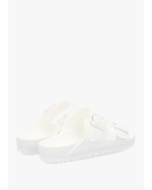 Birkenstock White Arizona Eva Two Bar Mules , Fabric