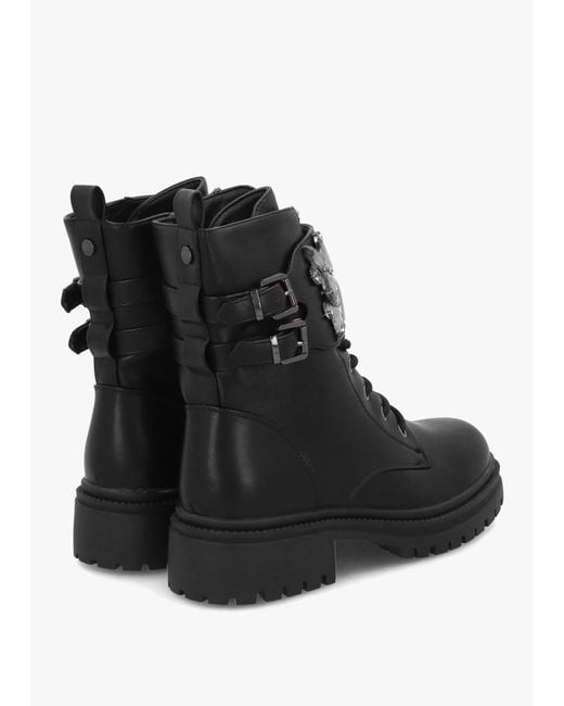 Moda In Pelle Black Oxaria Embellished Biker Boots