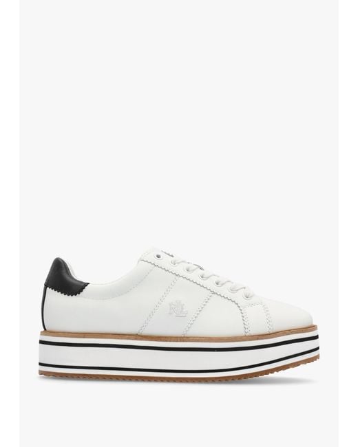 Ralph Lauren Amelia Snow White Black Flatform Trainers